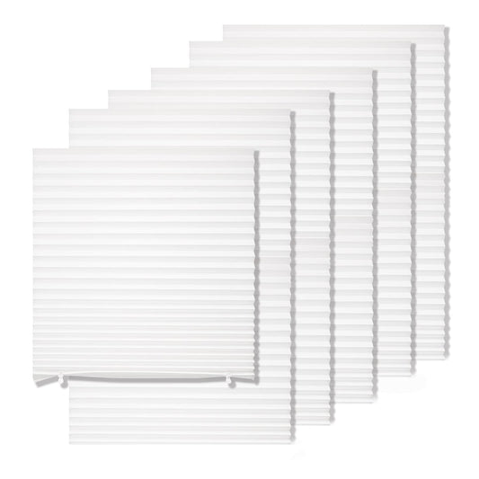 MYshade 6 Pack Temporary Light Filtering Paper Shades for Windows,Paper Pleated Blinds with Adhesive,No Tools No Drilling Free Cut Size Temporary Room Darkening Shades(White, 36" W x 72" H)