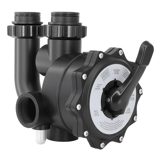 SP0715XR50 2 Inch Pool Multiport Control Valve Replacement for Hayward Pro Series Vari-Flo Grid D.E. Filter 2" (FIP) Pipe 6 Positions Multiport Backwash Valve, Leak-Proof ABS Body, Easy Install