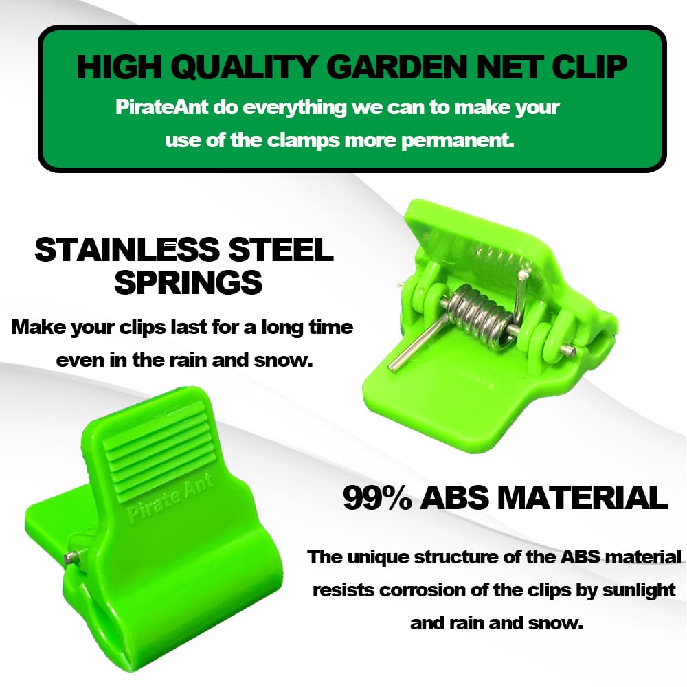 PirateAnt Greenhouse Clamps for 0.157-0.472inch Greenhouse Hoops(Fiberglass Support Hoops),Plant Support.for Fixing Plant Cover,Plastic Sheeting,Film Row Cover,Garden net.（30pcs)