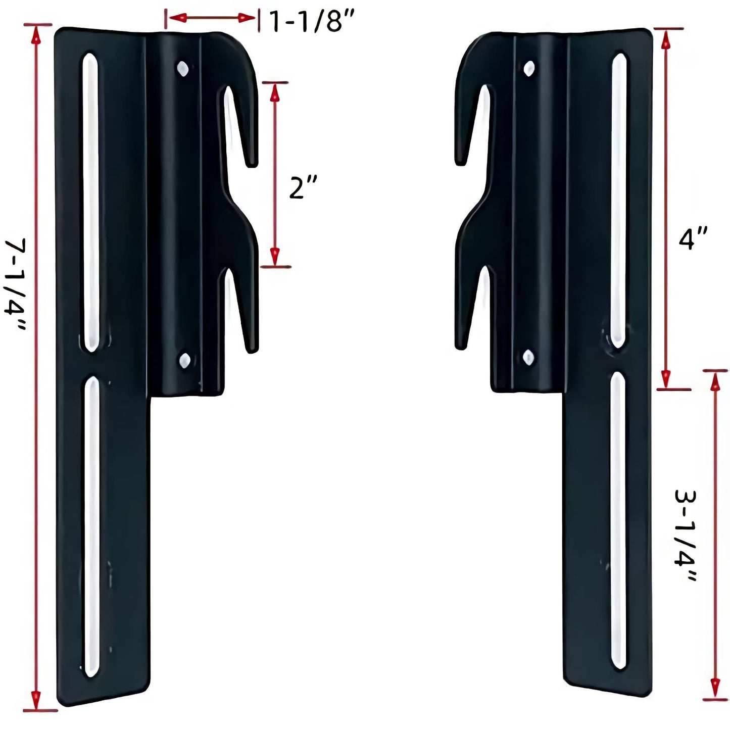 2Pcs #711 Bolt-On to Hook-On Bed Frame Conversion Brackets for Headboard or Footboard,Bed Hook Adapter kit with Hardware, Hook on Bed Rails Brackets(Black)