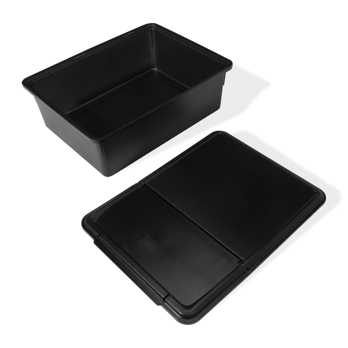 Weber Works Outdoor Storage Bin – Weather‑Resistant Grill Tool & Accessory Organizer with Hinged Lid - Side Tables & Carts