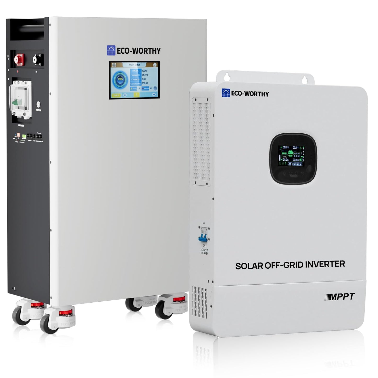 ECO-WORTHY Powermega 48V 314Ah LiFePO4 Energy Storage System with 10kW Hybrid Inverter, Active Balancing BMS, Built-in Bluetooth&WiFi, Communication Support for Home Backup, Emergency Power, Off-Grid