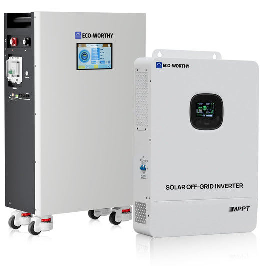 ECO-WORTHY Powermega 48V 314Ah LiFePO4 Energy Storage System with 10kW Hybrid Inverter, Active Balancing BMS, Built-in Bluetooth&WiFi, Communication Support for Home Backup, Emergency Power, Off-Grid