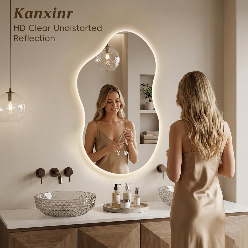 Kanxinr 36"X20" Wall Mirror LED Mirror Bathroom Vanity Mirrors with Lights