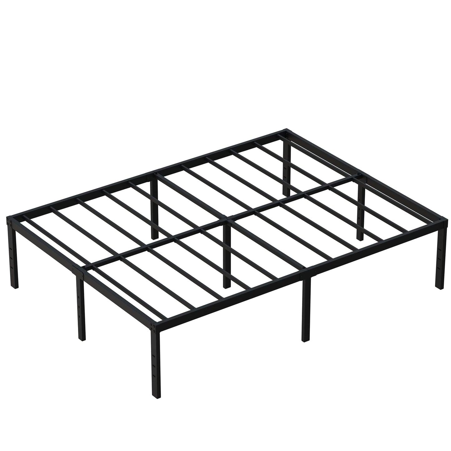DiaOutro 18 Inch Full XL Bed Frame Heavy Duty Metal Platform No Box Spring Needed, Maximum Storage, Easy Assembly, Noise Free, Black