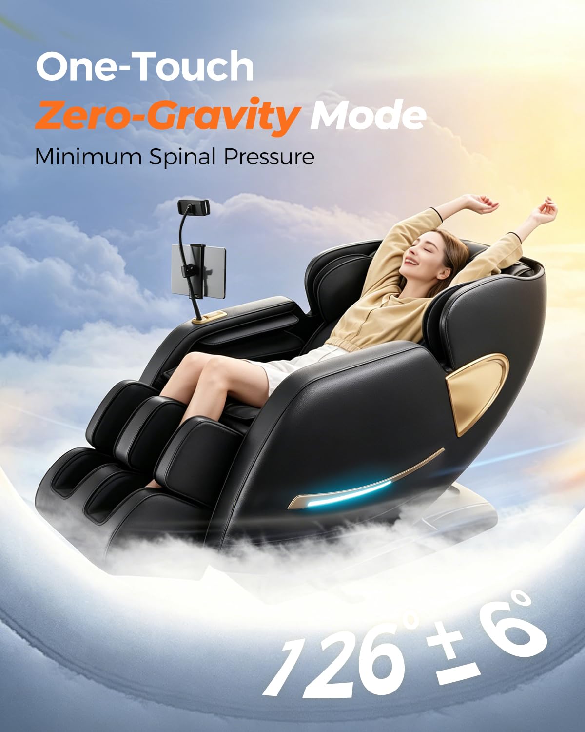 HaiyoHBED 2026 4D Massage Chair Full Body, PU Leather Zero Gravity Heated Back Foot Hand Massage Recliner, AI Voice Control, Office and Living Room Furniture, Portable - Black