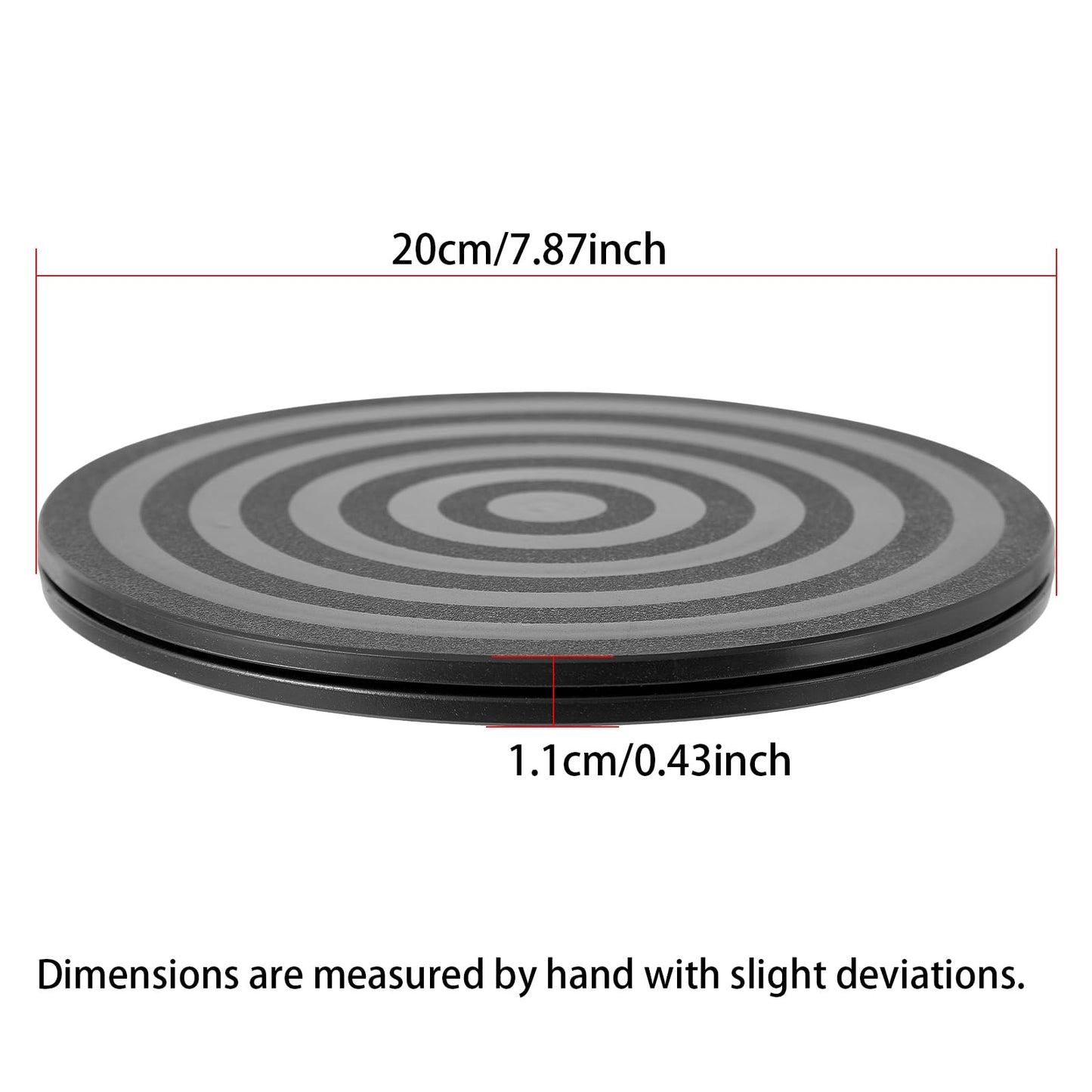 ZZRANYE 8 Inch Heavy Duty Rotating Swivel Stand - 360 Degree Rotating Lazy Susan Base with Steel Ball Bearings for Model Base/Rotating Plants/Crafts Stand Monitor/TV/Monitors/Potted Plants, Black
