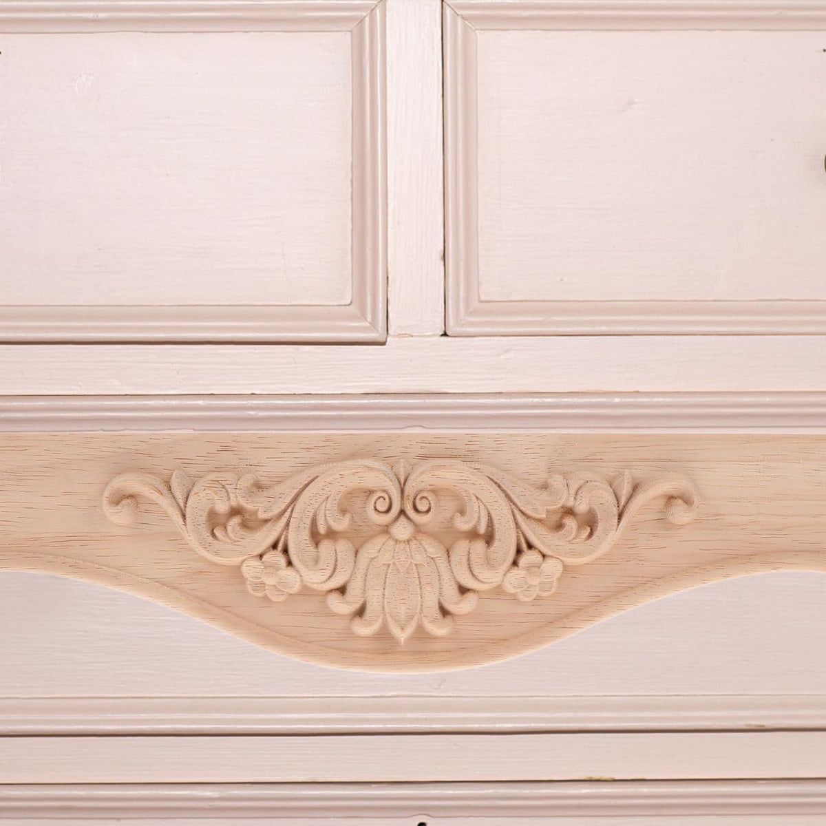 IMIKEYA Wood Applique Onlay Pediment European Style Carved Embossed Furniture Decoration for Wine Cabinets Wardrobes Doors Mirrors Windows 11.41 X 3.14 X 0.78 in