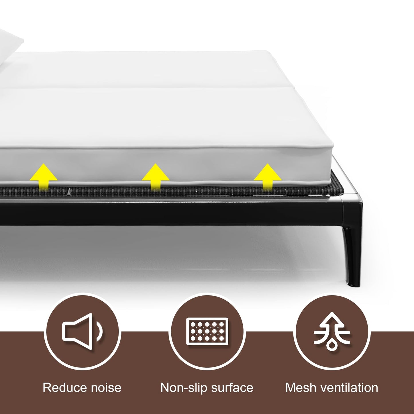 Yarfyk Bunkie Board 10MM, Folding Spring Box, Light and Thin, Breathable, Noise Minimizing, Moisture Resistant Bunkieboards,Bed Support Flat Noodles, Twin Size 38x75''