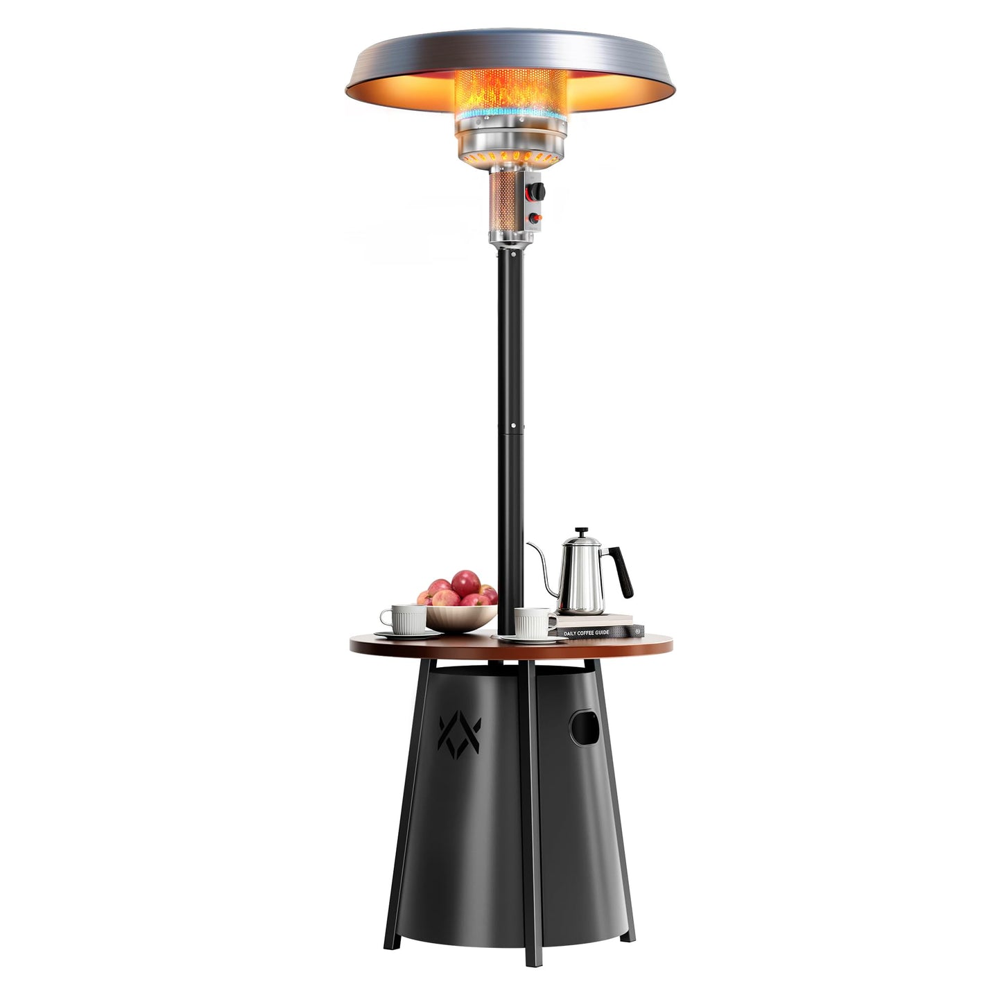 Pamapic 50,000 BTU Outdoor Heaters for Patio with Round Table Design, Premium 304 Stainless Steel Burner, Triple Protection System Propane Patio Heater for Porch Garden, Residential & Commercial Use