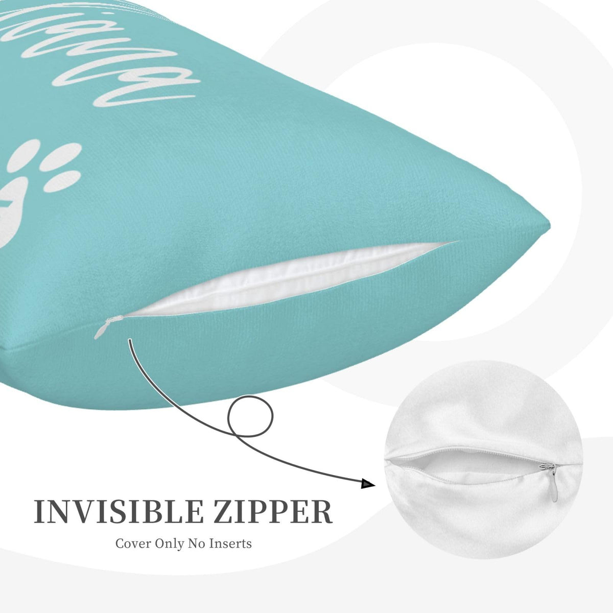 Disosm Personalized Lumbar Pillow Case with Pet Name 16"x24"(60x40cm)