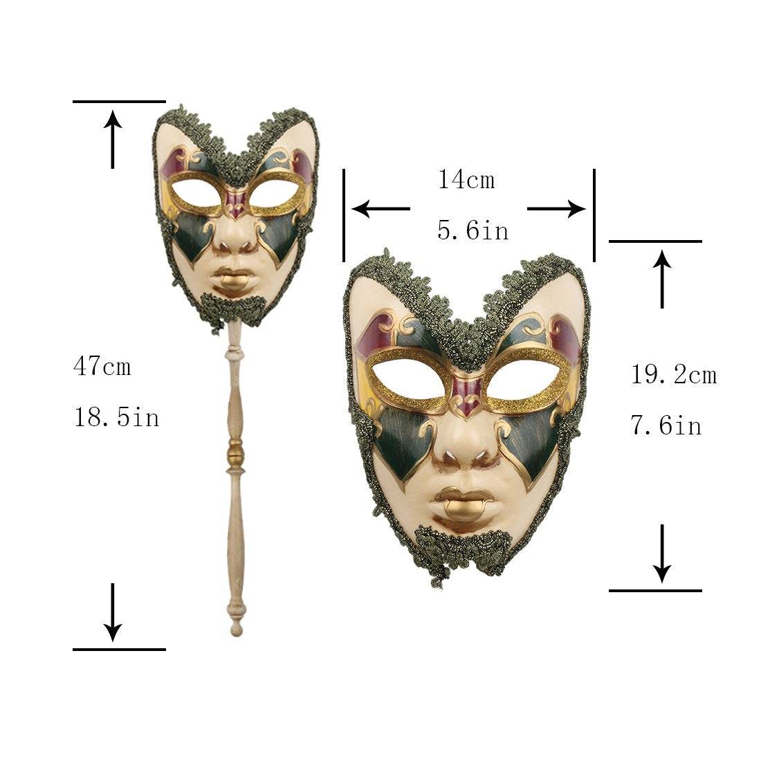 YU FENG 2 Pack Venetian Masquerade Mask, Adult Carnival Party Accessory