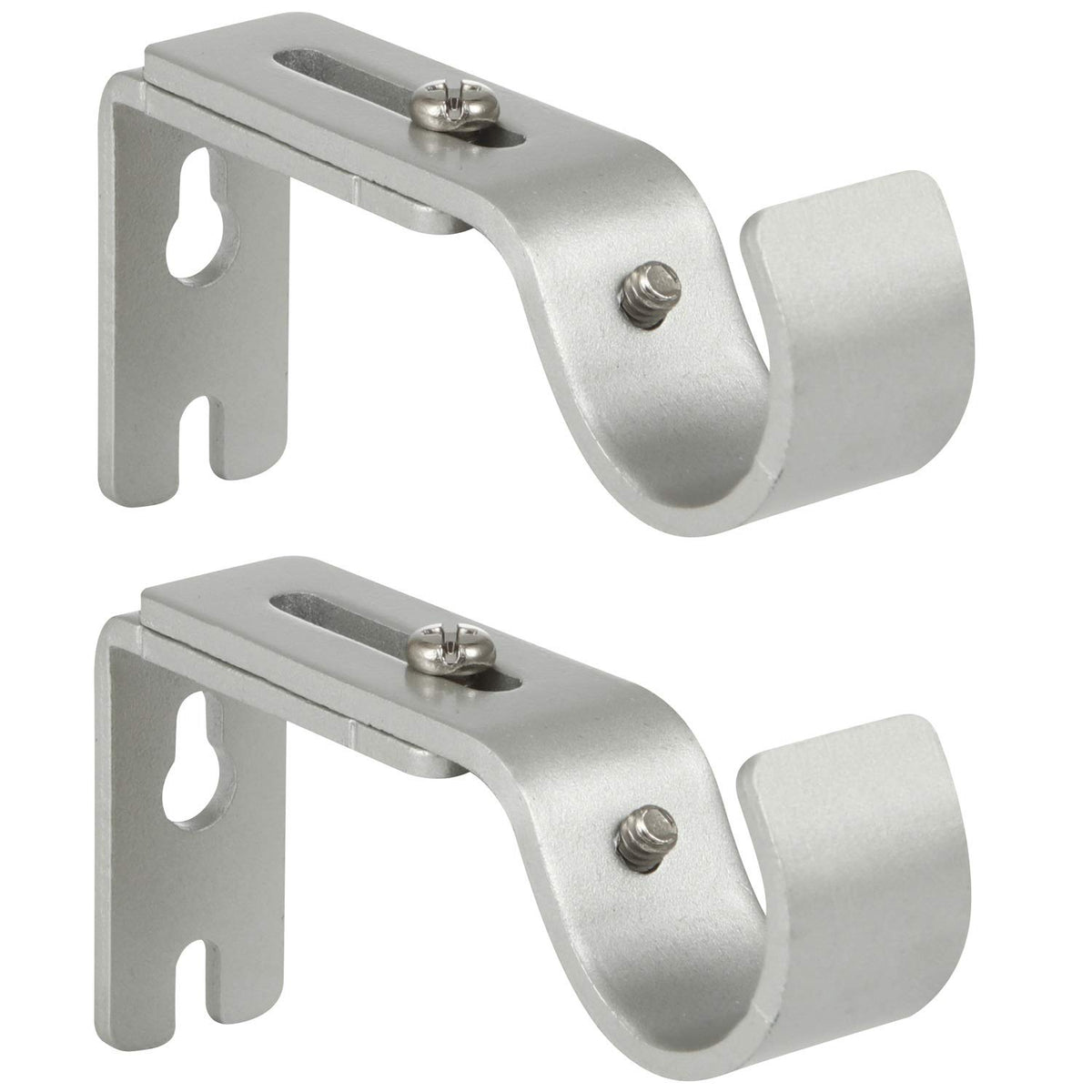Anndason Heavy Duty Adjustable Curtain Rod Brackets Rod Holders for 1 Inch Rod, Silver Color, (Set of 2)