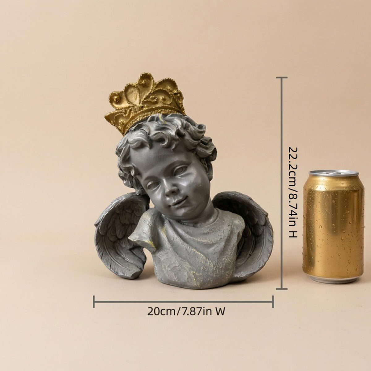 Sisyeuo Decorative Resin Head Statue Figurine with Intricate Crowns Suitable for Garden and Interiors Elegant Spaces Resin Bust Statue
