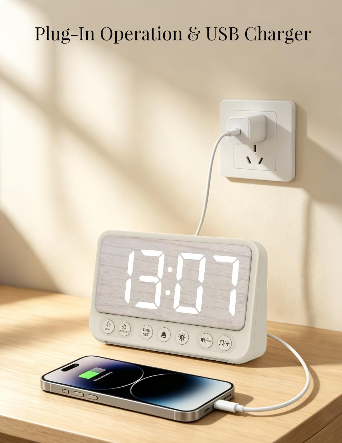 Topski Alarm Clocks for Bedroom, Digital Bedside Clock with Night Light