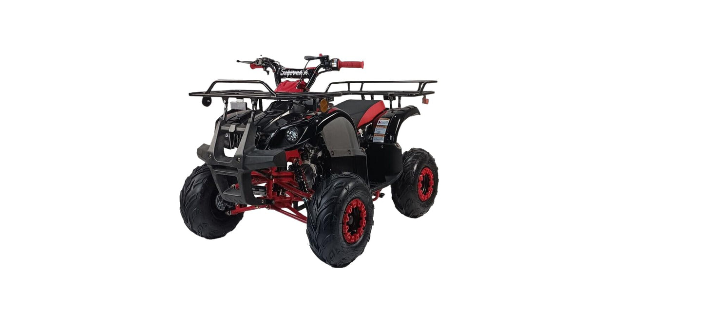 HHH 125cc ATV Quad 125cc ATV with Reverse, LED Lights, Big Wide Tires with Matching Rims 4 Wheeler for Youth and Children (Red Color)