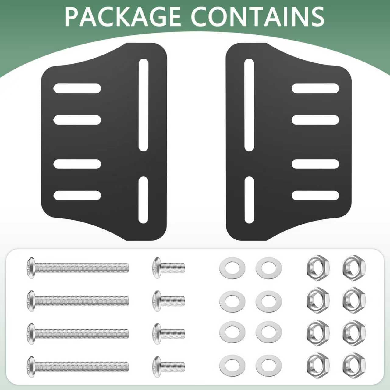 Linone 2PCS Heavy Duty Bed Frame Adapter/Connector Plate for Headboard and Footboard, Adjustable Metal Frame Modification Brackets