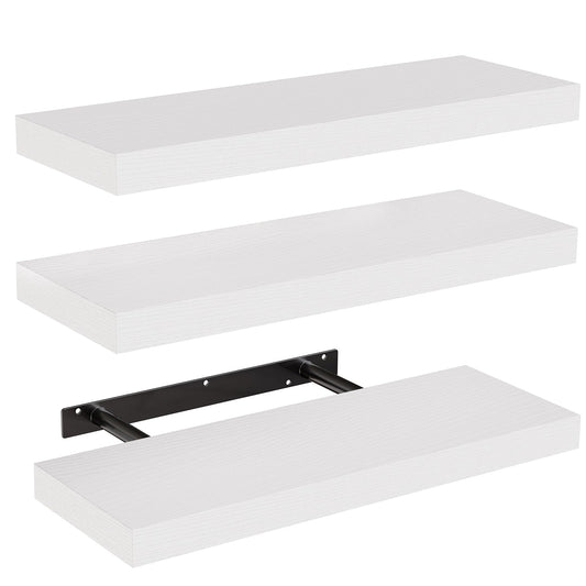 Amada 15.7" Floating Shelves for Wall Decor & Storage, Set of 3, White