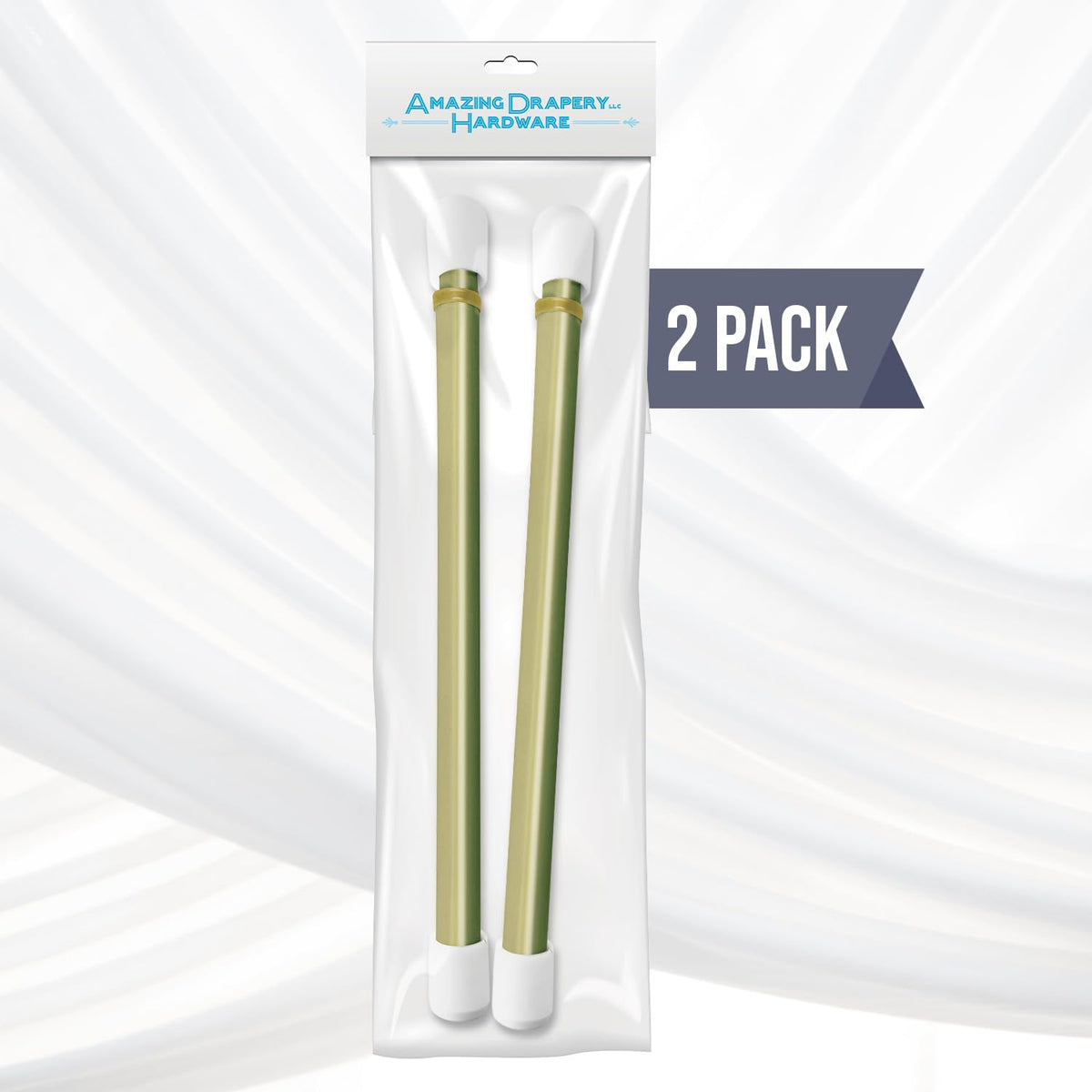 Amazing Drapery Hardware 7/16 Inch Brass Spring Tension Rods, 28-48"