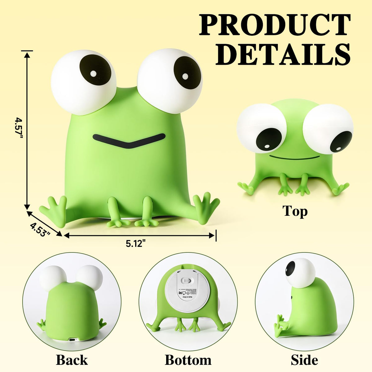Big-Eyed Frog Lamp Funny Gifts, 3 Dimming+Silicone Random Stuff, Touch+Timer+Cordless Unique Cool Lamps Weird Stuff, Cute Gag Gifts Frog Gifts, White Elephant Gifts for Women,Teens, Men, Kids, Adults