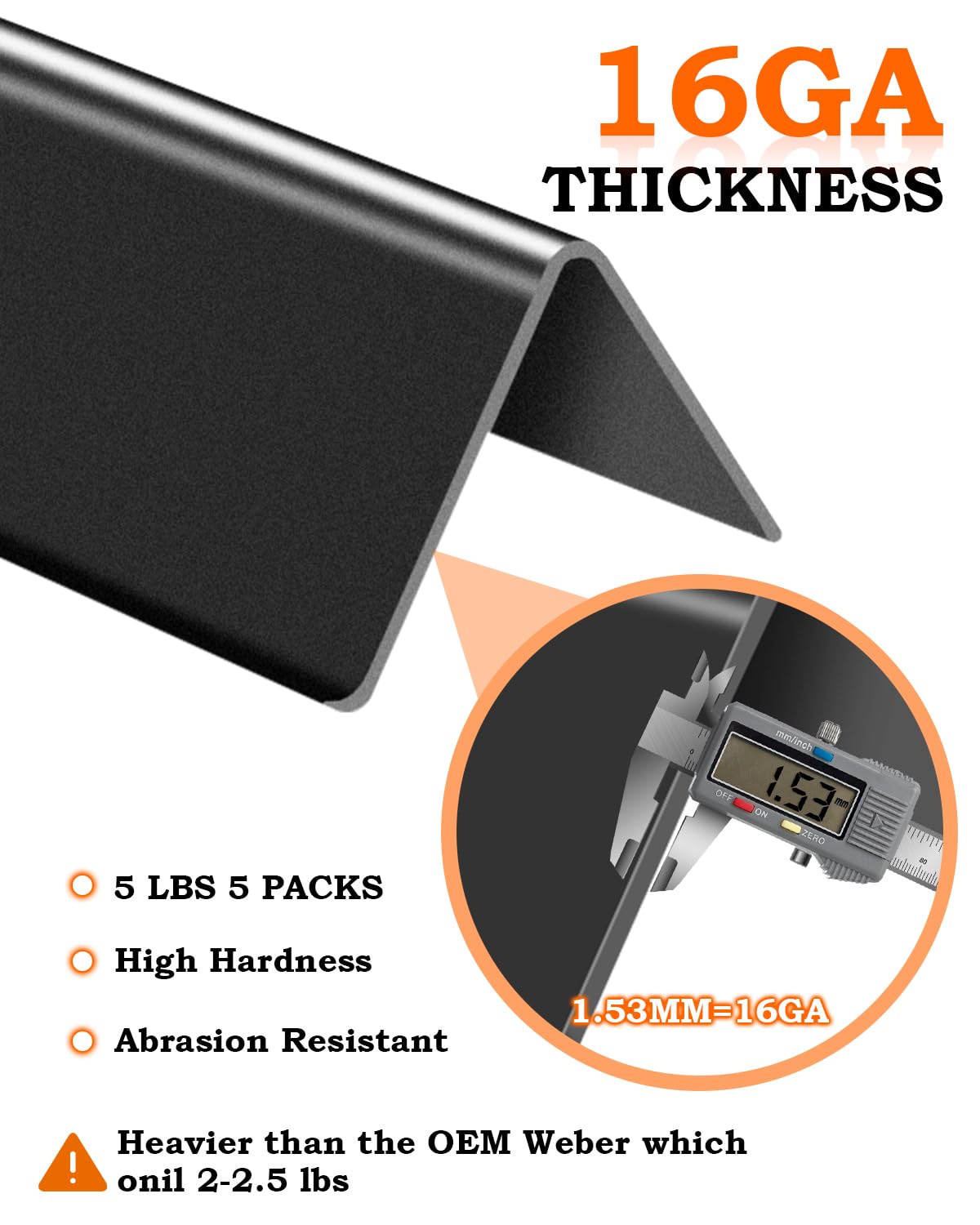 Paayox Flavorizer Bars 22.5 Inch for Weber Spirit Grill Parts Genesis Silver Gold B C Grill Parts, Spirit 300 320 330 E310 Grill Parts with Side Control, 5 PCS Genesis Grill Parts for Weber 7536 7537