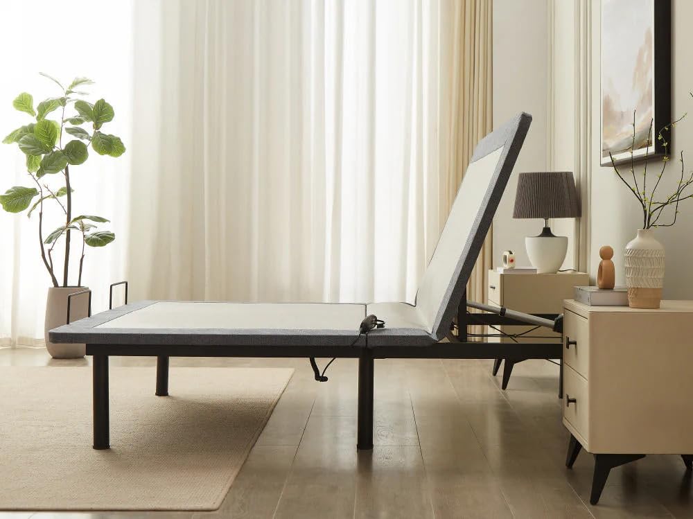 Smart Flex FLEXBED USA SF30 Adjustable Bed Base with Head Articulation, 1000 lb Capacity, Metal Frame, No-Tool Assembly, Gray (Queen (U.S. Standard))