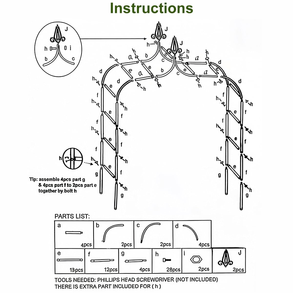 Thickened Metal Garden Arch,16mm Pipe Diameter Heavy-Duty Gothic Garden Arbor for Climbing Plant Roses Vines, Garden Patio Bridal Party Decoration Wedding Arch (Black, XL)