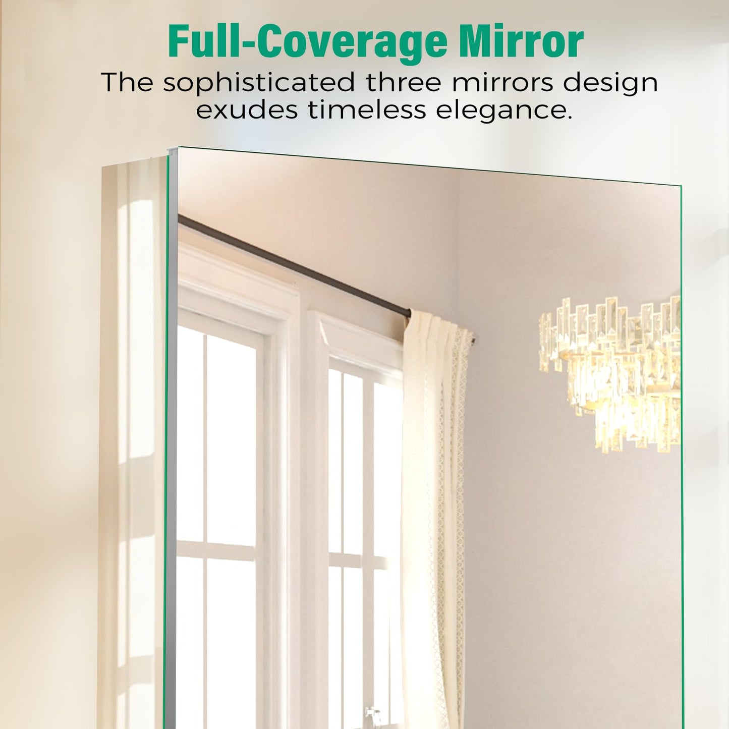 HABIUBIU 20 x 26 in Medicine Cabinet Mirror,Bathroom Mirror Cabinet with Adjustable Shelves,Aluminum Silver Medicine Cabinets for Bathroom,Recessed or Wall Mounted Medicine Cabinets（Assembly Required
