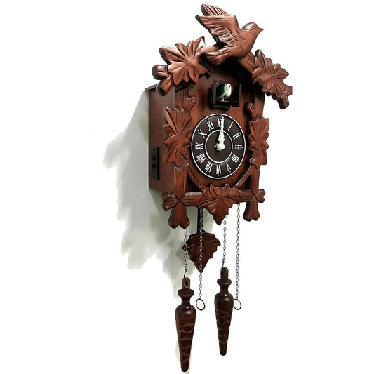 Rylai Vintage Cuckoo Clock Handcrafted Wooden Wall Clock for Home Décor