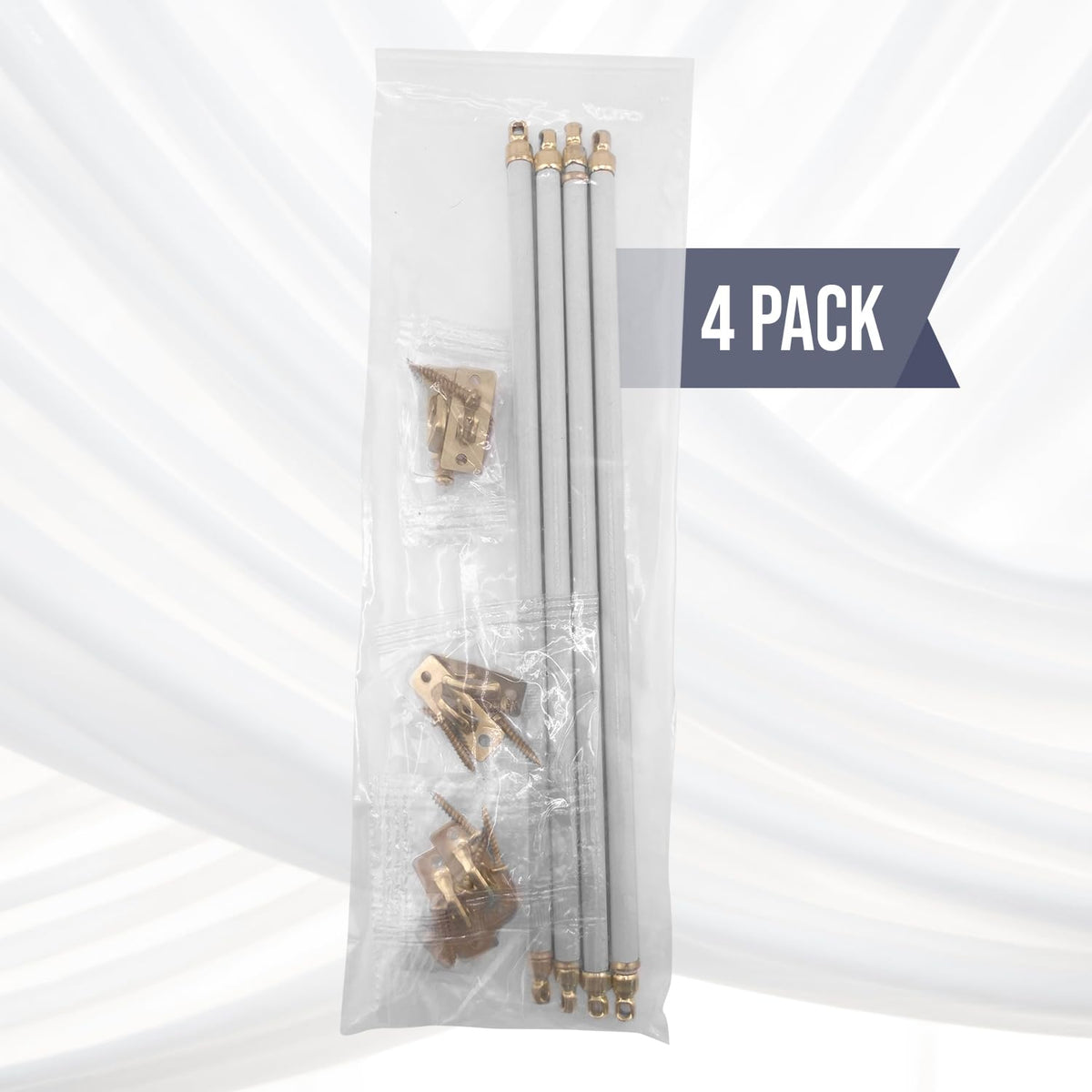 Amazing Drapery Hardware White Swivel Sash Curtain Rods, Set of 4