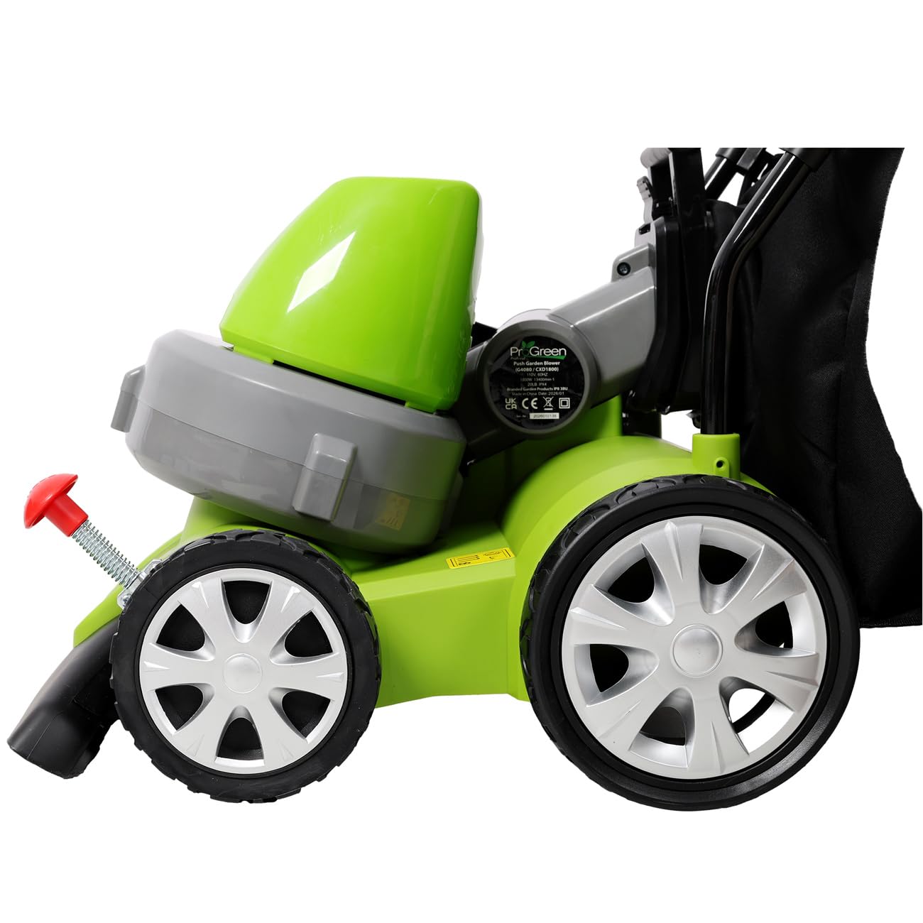 1600W 3-in-1 Leaf Vacuum Blower Mulcher, Multipurpose Garden Debris Cleaner with 12 Gallon Collection Bag, Adjustable Nozzle Wheeled Outdoor Cleaner for Lawn Walkway Yard Maintenance