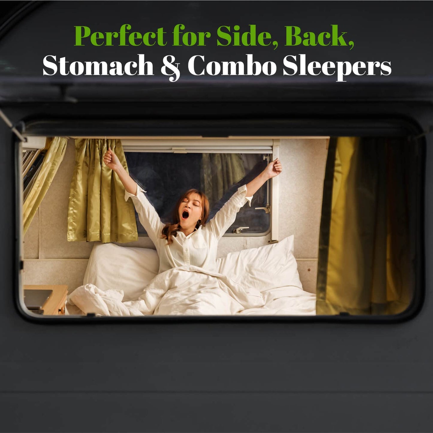 GhostBed 10" Short King RV Mattress - Memory Foam & Hybrid Coils, Low Profile, Medium Feel, Made in USA - Short King Mattress for RV Camper, Dimensions: 75"x72"x10"