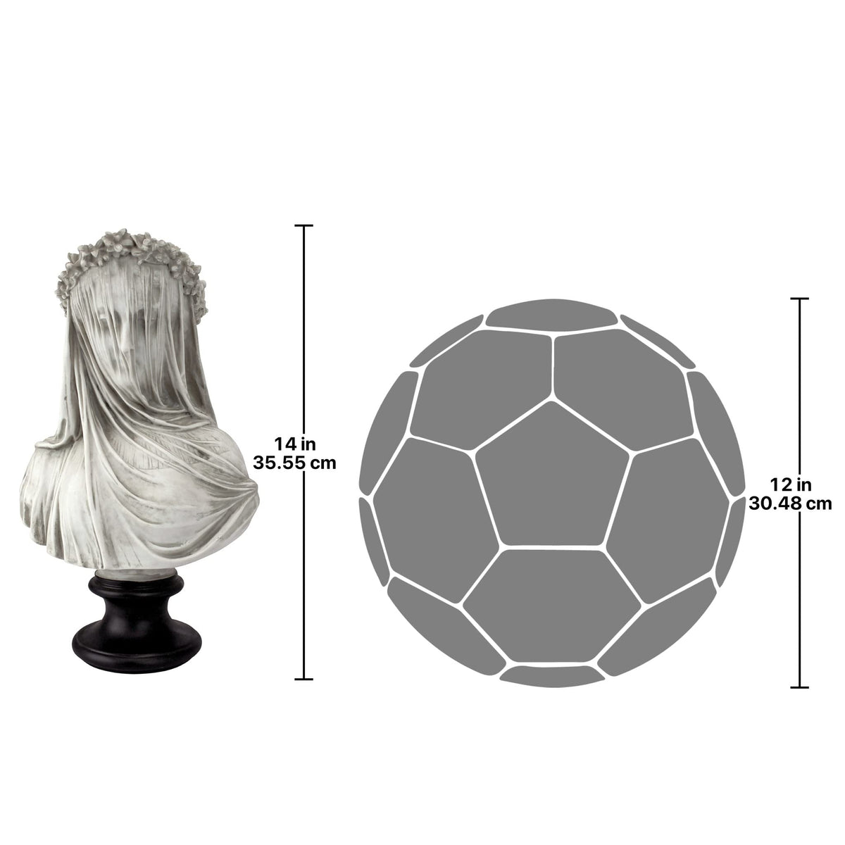 Design Toscano Veiled Maiden Indoor Bust Statue, 9 Inch Wide, 14 Inch Tall