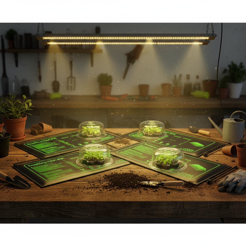 4 Pack Seedling Heat Mat for Plants Seed Starting, Waterproof 10"x 20" Warming Mat Plant Heating Pad for Seed Germination, Indoor Growing, Hydroponic, Greenhouse