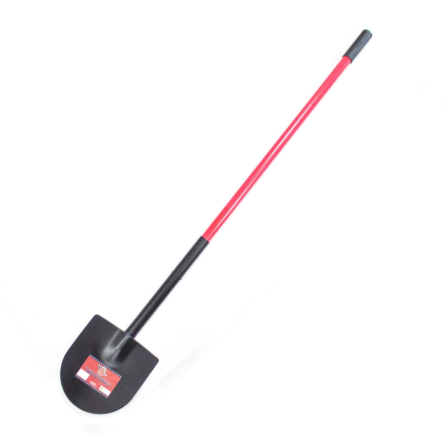 Bully Tools 12-Gauge Weighted Caprock Irrigation Shovel for Digging, Trenching and Planting, Heavy Duty Pony Shovel Hard Soil, 58" Fiberglass Long Handle Steel Body Gardening Tools, 100% Made in USA