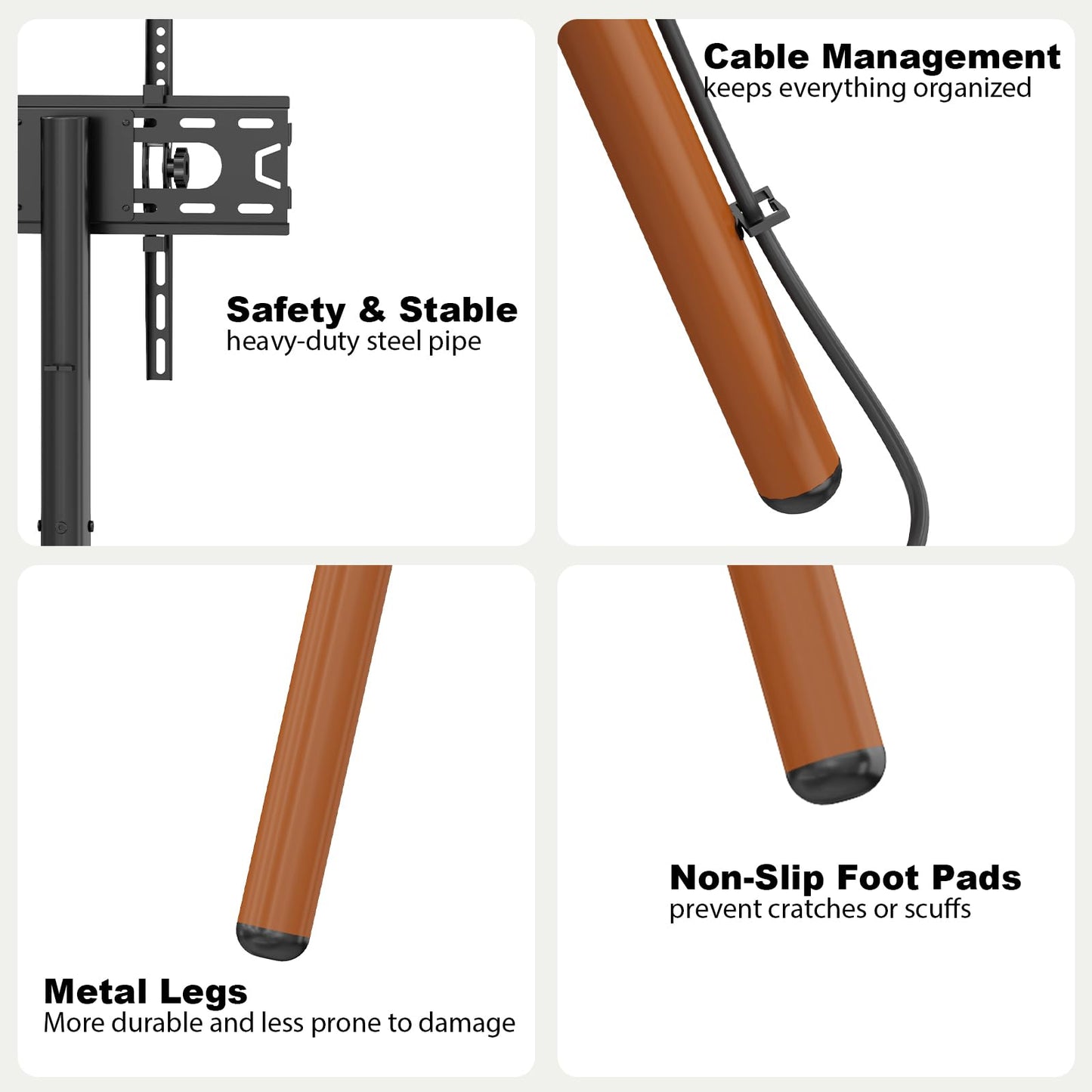 Tripod Easel TV Stand for 23-60 Inch TVs, Floor TV Stand with 2 Shelves and Cable Management for Bedroom/Living Room, Holds up to 80 lbs Adjustable Height Max VESA 400x400mm, Artistic Black Walnut
