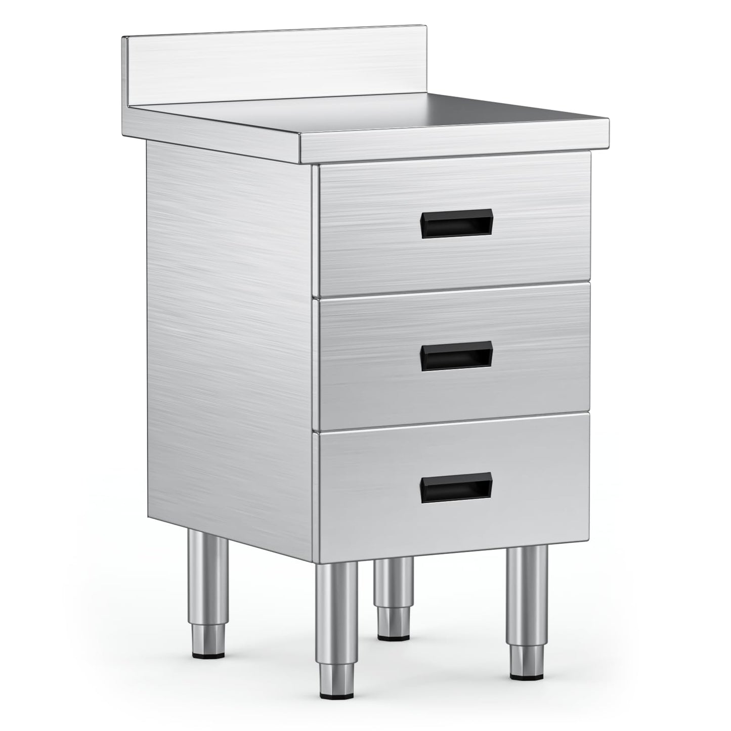 NUWJBYE Stainless Steel Outdoor Drawer Cabinet, 3 Drawers, 20.9" x 19.7" x 35.4" Heavy Duty Kitchen Cabinet for Outdoor Grill Station, BBQ Island, Commercial Prep Table, Garage Storage