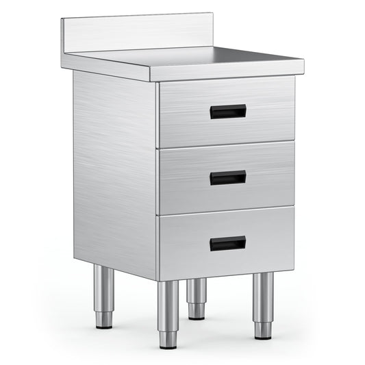 NUWJBYE Stainless Steel Outdoor Drawer Cabinet, 3 Drawers, 20.9" x 19.7" x 35.4" Heavy Duty Kitchen Cabinet for Outdoor Grill Station, BBQ Island, Commercial Prep Table, Garage Storage