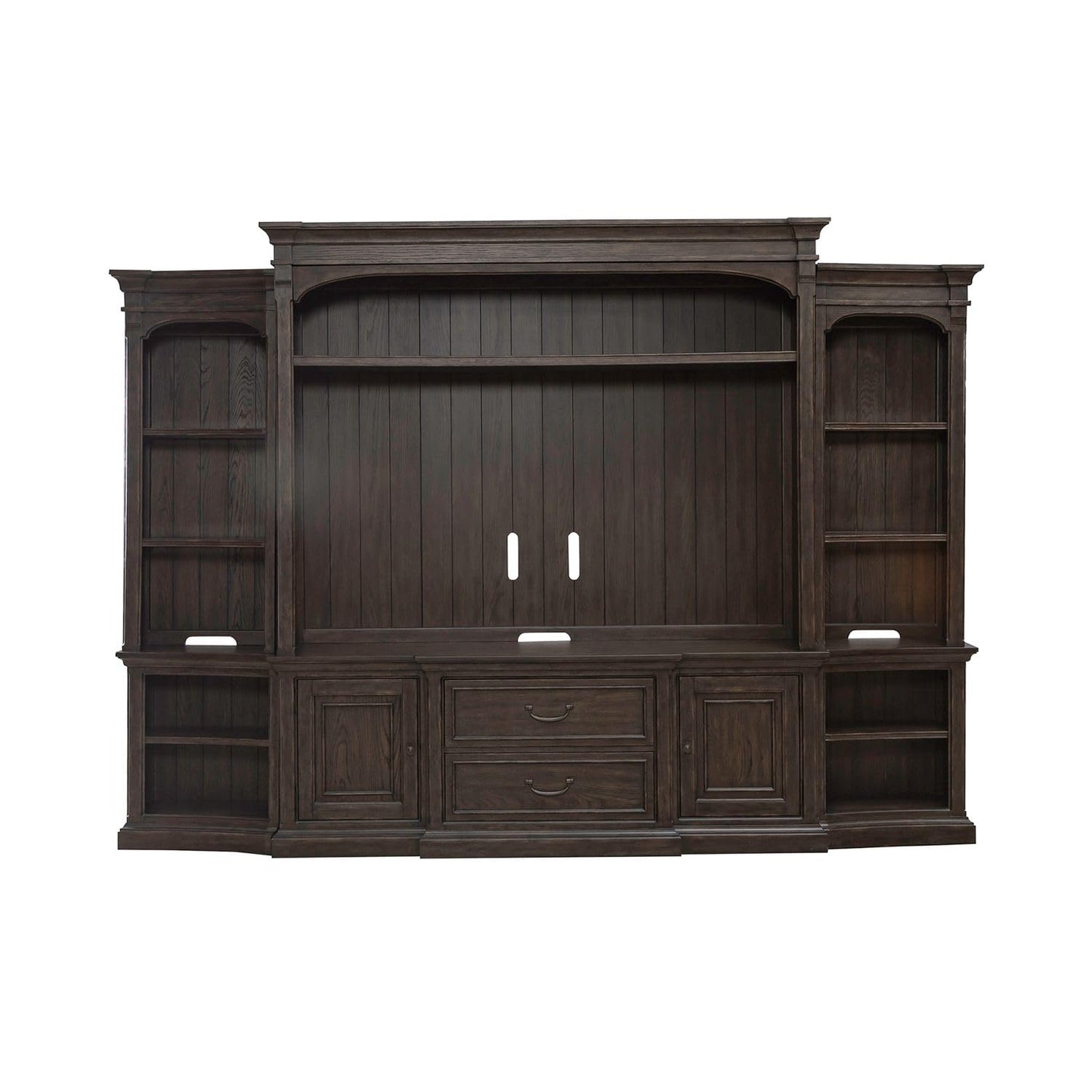 Liberty Furniture Paradise Valley Entertainment Center with Piers for Living Room - Saddle Brown