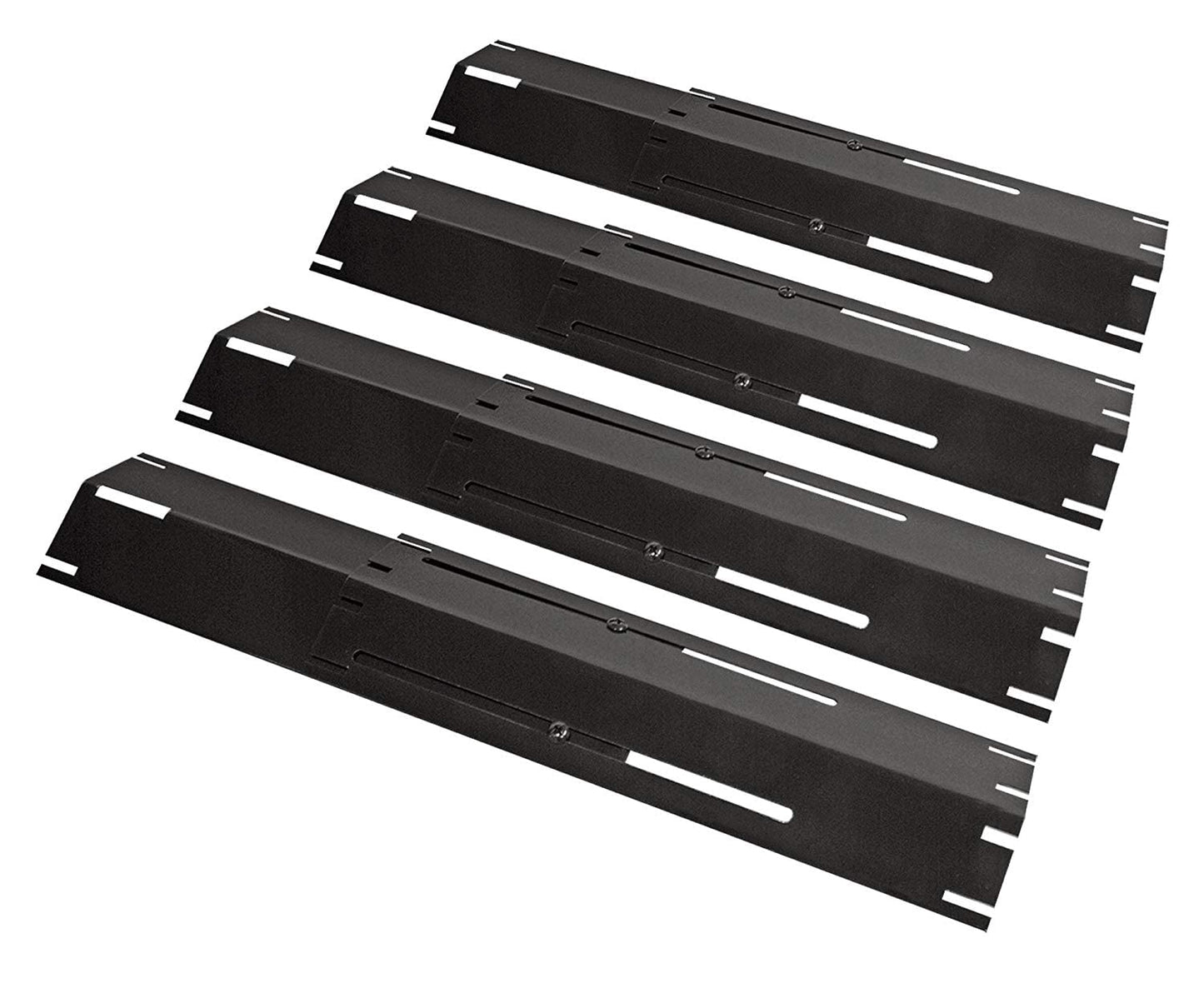 Unicook 4 Pack Heavy Duty Grill Heat Plate Replacement Parts, Adjustable Length from 11.75" to 21" with 3.75" W, Porcelain Steel Burner Cover, Heat Tent, Flavorizer Bar, Flame Tamer for Gas Grill
