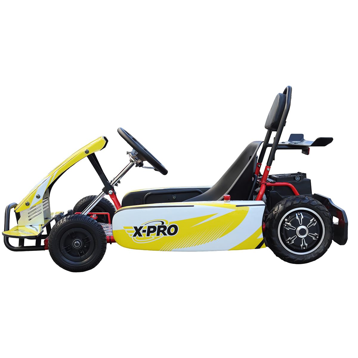 X-PRO Rambler 700W Brushless Electric Kid Go Kart Rambler 350w*2 Racing Drifting Go Karts (Yellow/Black)