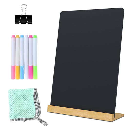 NEWNEWSHOW 1 Pack 8.7x12 Inch Tabletop Chalkboard with Wood Holder