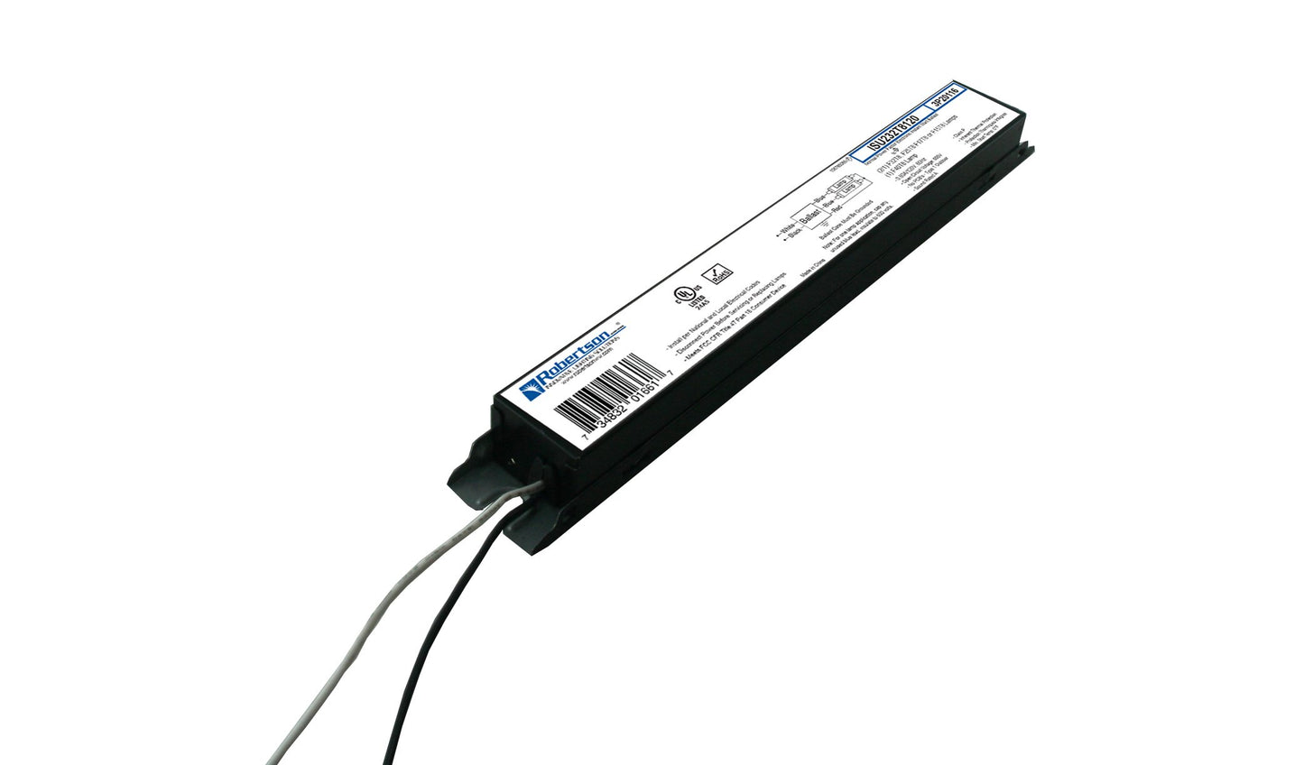 Robertson ISU232T8120 (3P20116) Electronic Fluorescent Ballast, for 1 or 2 T8 Fluorescent Lamps Between 17W-32W (F17T8 Through F32T8) or 1 F40T8 Lamp, Instant Start, 120V (Qty 1)