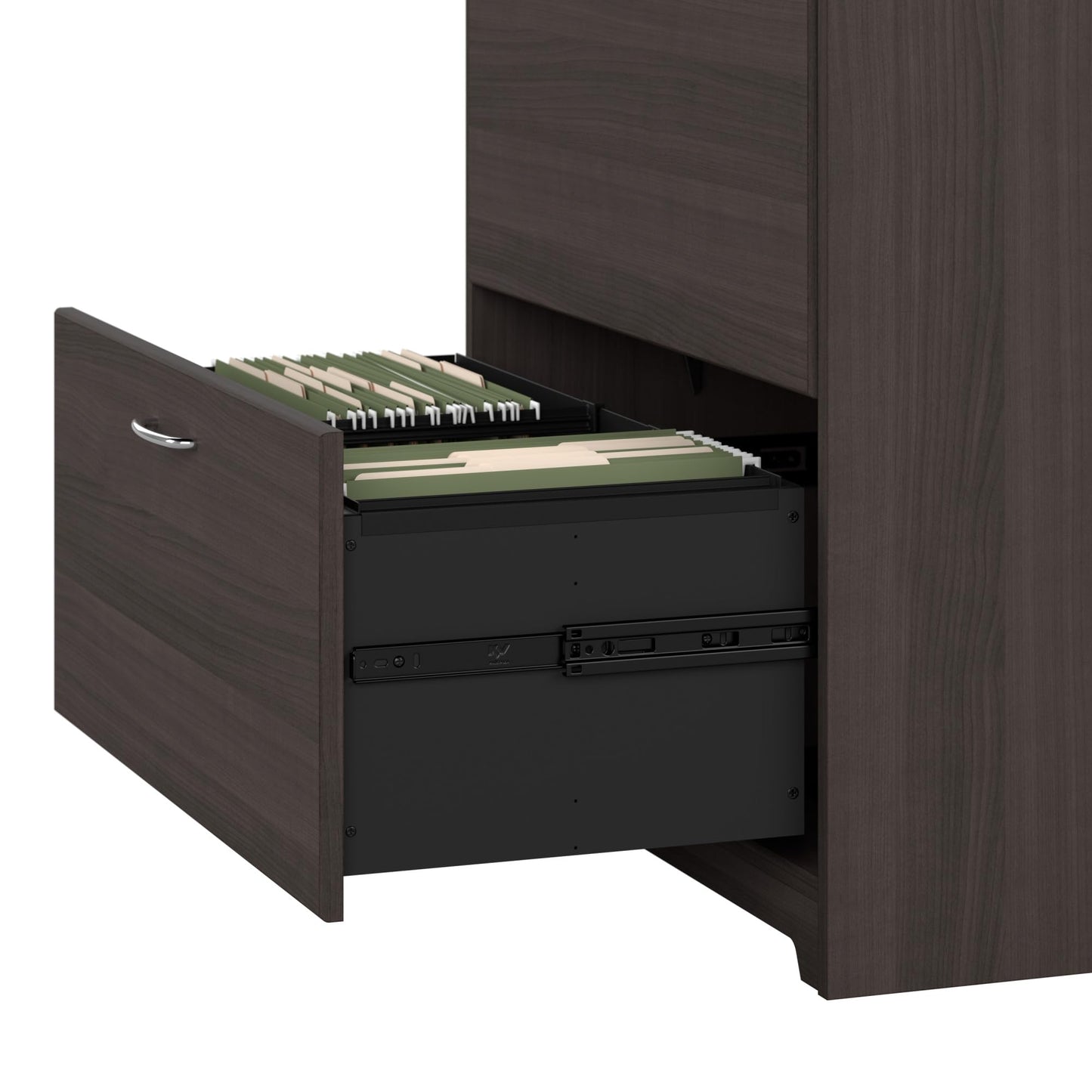 Bush Furniture L Shaped Desk with Hutch, 5 Shelf Bookcase and Lateral File Cabinet | Cabot Collection Corner Computer Table with Storage and Bookshelf
