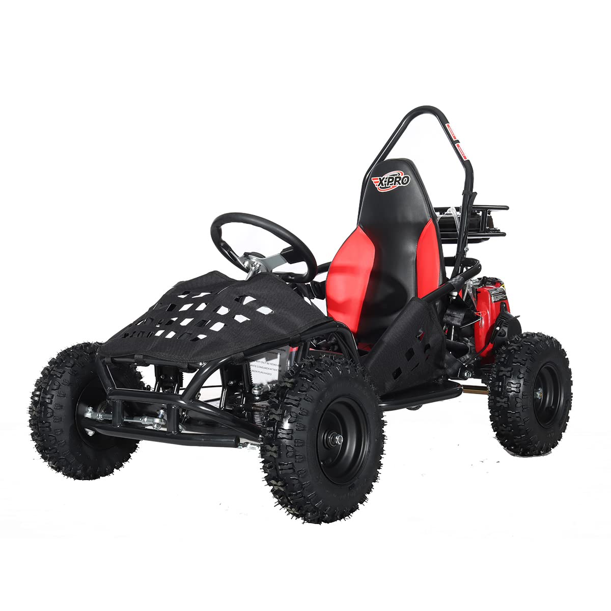 X-PRO Rover 50 Go Kart Gas Powered Pull Start Go Cart Rear Disc Brake with 6" Wheels (Black)