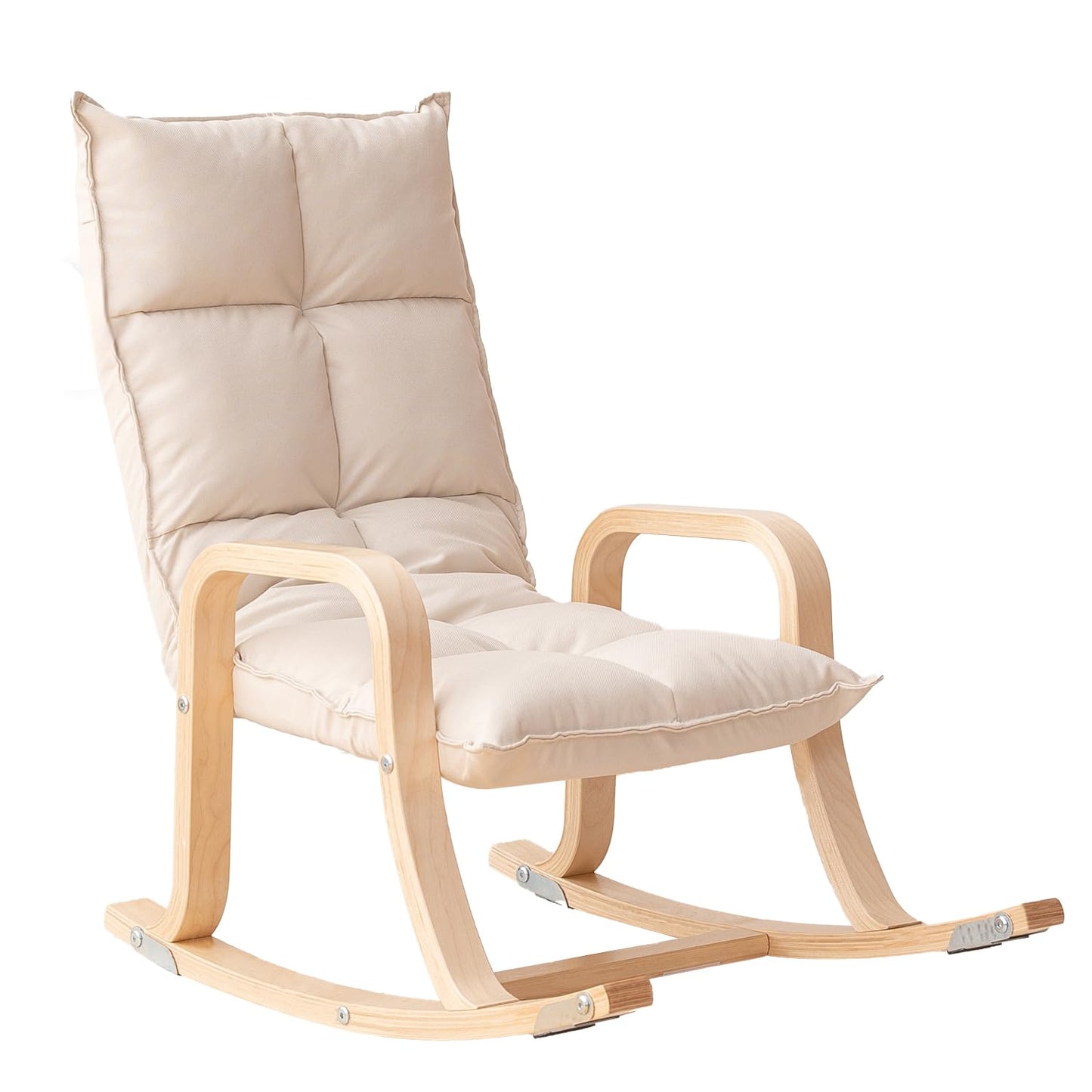 Swegrow Kids' Recliners，Rocker and Stationary Options, Sensory Rocking Chair for Kids & Toddlers，Versatile Floor Chair with Soft Fabric and Stability for Playroom, Bedroom, or Nursery (Beige)