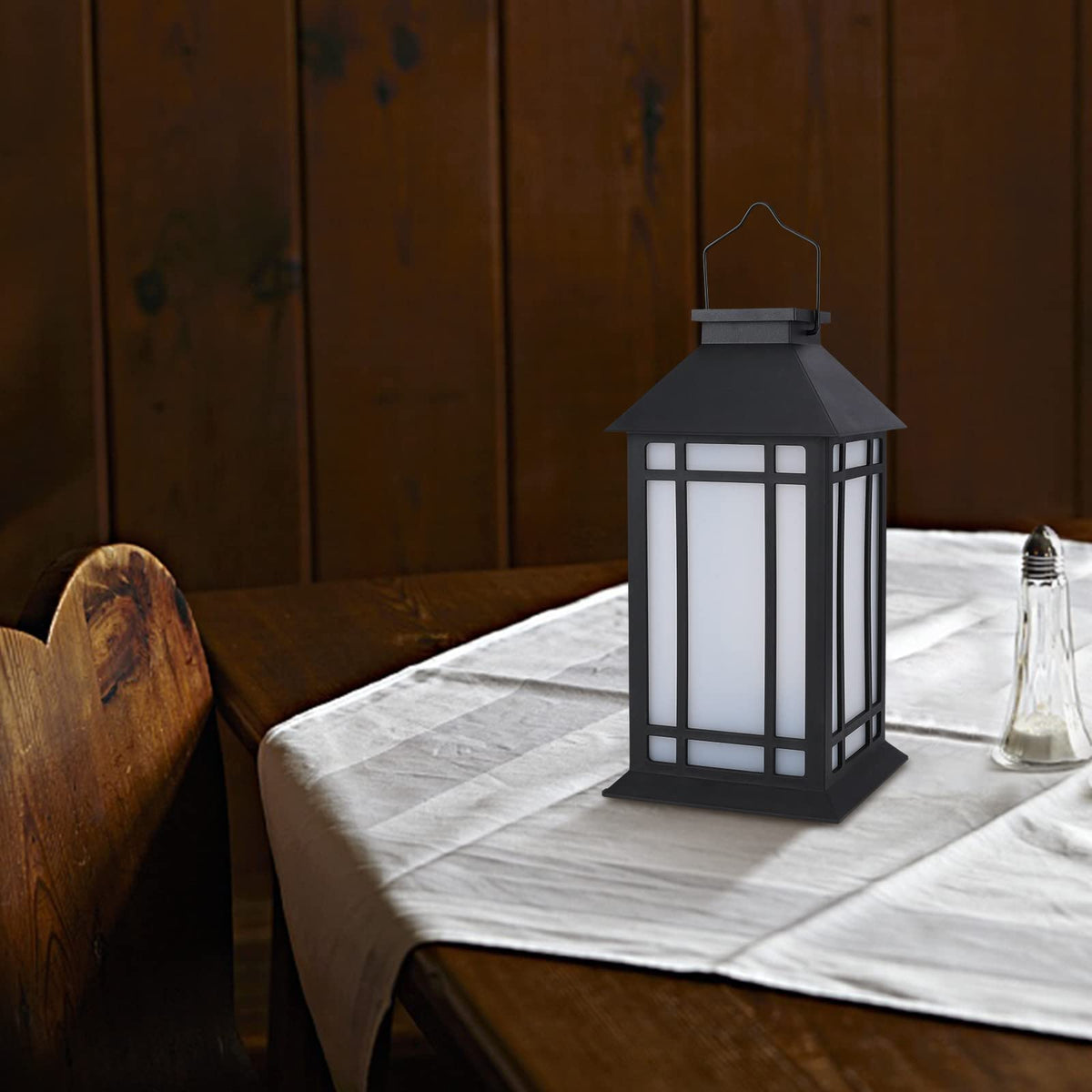 Bdor 13 Inch Outdoor Decorative Lanterns with LED Candle Timer 2 Pack Black