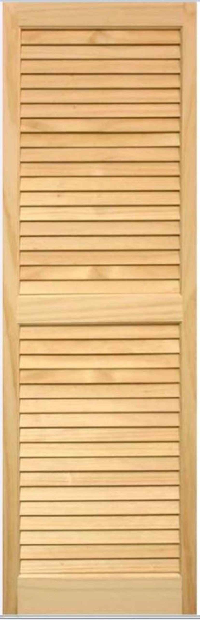 LTL Home Products AM-SHL59 American Wood Exterior Window Louvered Shutters, 15" x 59", Unfinished Pine