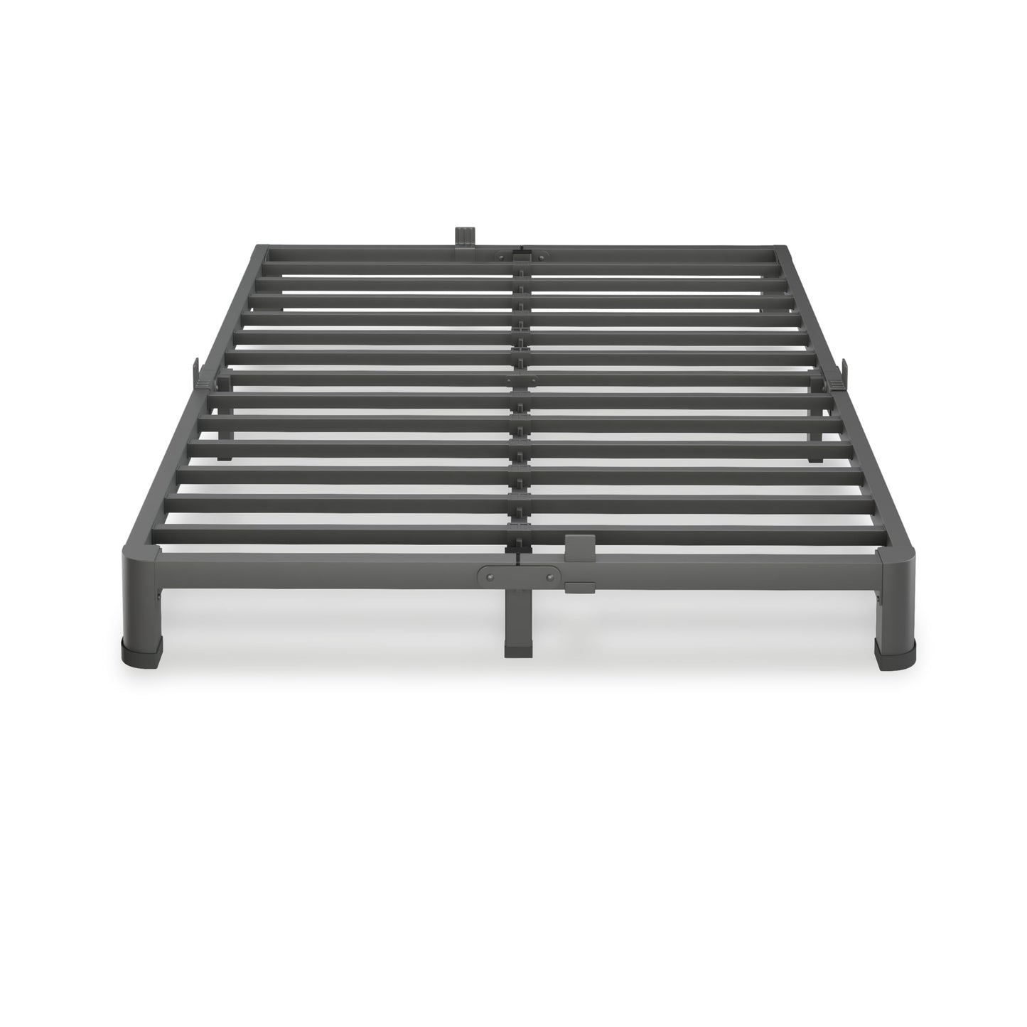 VIPSHOW 4 Inch Full Size Bed Frame, 3500Lbs Heavy Duty Metal Platform with Round Corner Legs Mattress Slide Stopper, Steel Slat Support No Box Spring Needed, Noise Free, Non-Slip, Easy Assembly