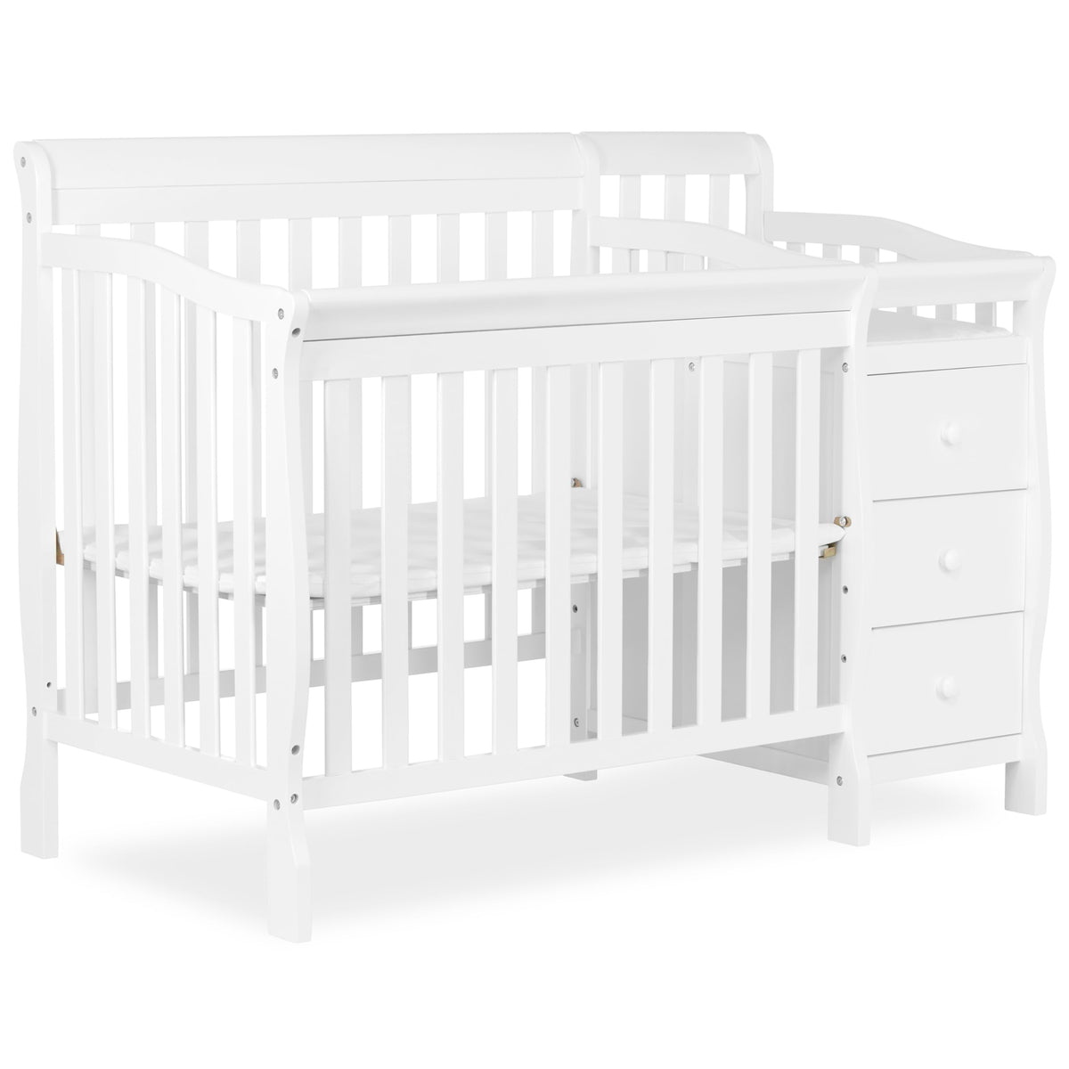 Dream On Me Jayden 4-in-1 Convertible Mini Baby Crib with 3 Drawer Changer